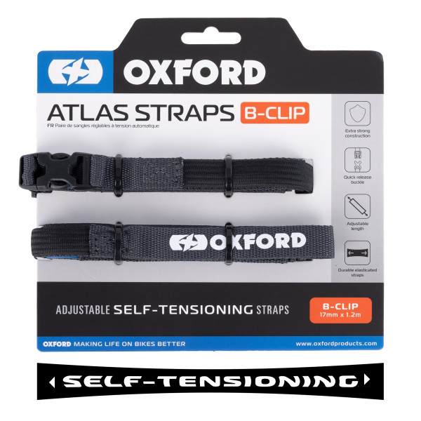 Oxford ATLAS B CLIP[ 17mm x 1.2M Asphalt(pair)